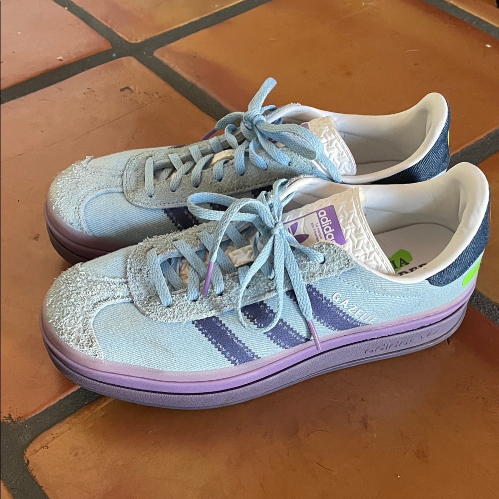 adidas Gazelle Women's Light Blue Purple Sneakers